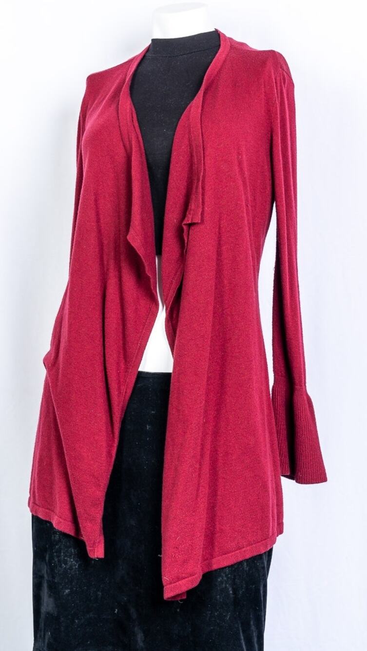 White House Black Market - Red waterfall bell sleeve cardigan sz S
